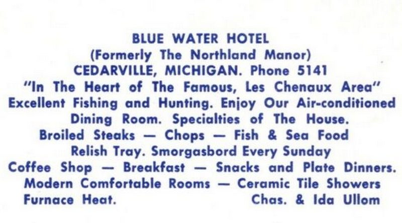 Blue Water Hotel (Les Cheneaux Coffee Roasters) - Vintage Postcard